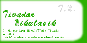 tivadar mikulasik business card